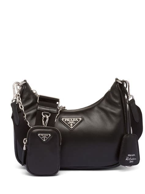 prada chain-link detail shoulder bag|Prada re edition shoulder bag.